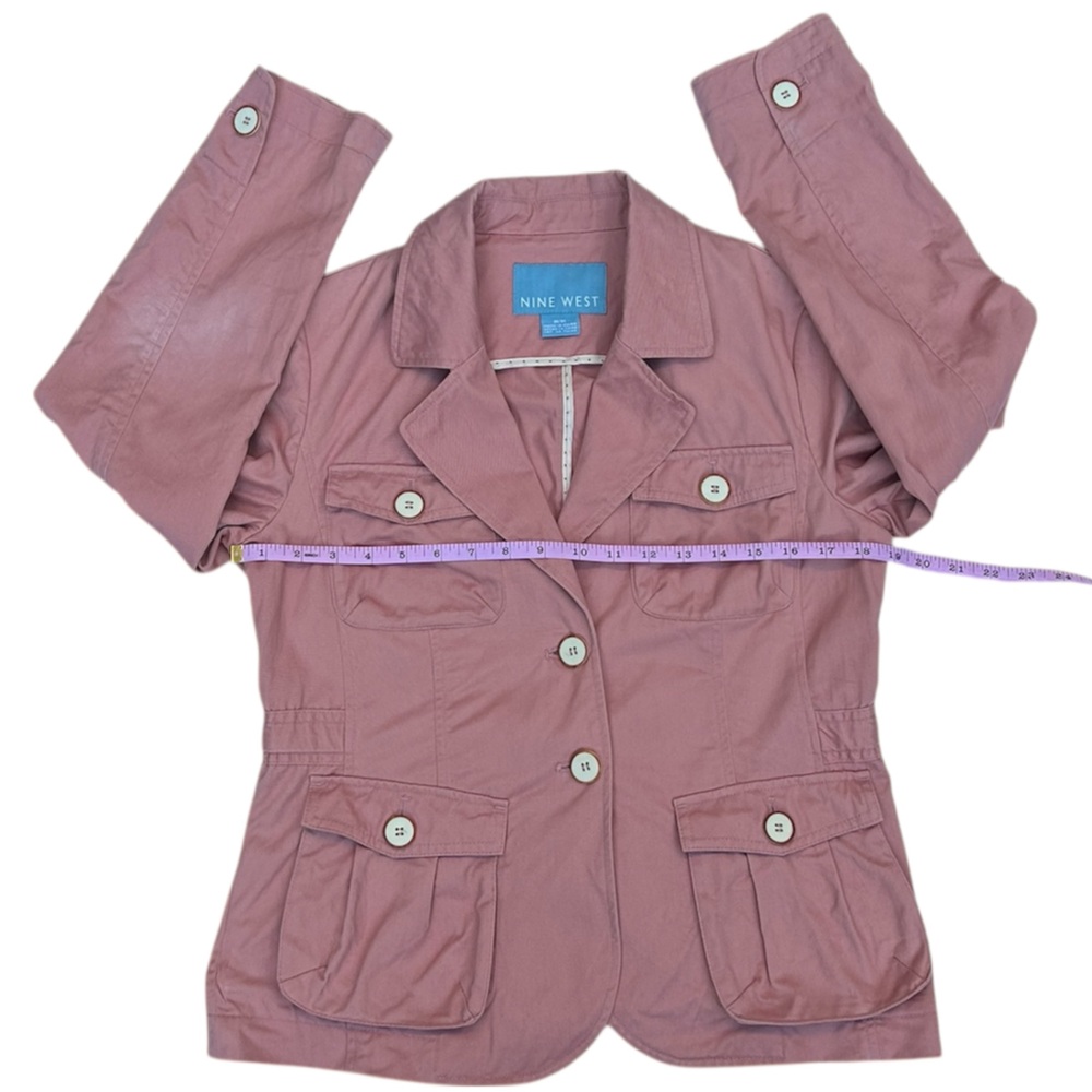 NINE WEST Women’s Button Up Cotton Canvas Utility Jacket Size: M - Picture 3 of 9